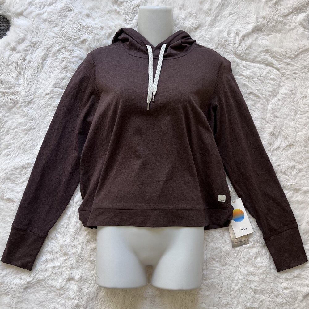 Vuori Women's Halo Essential DreamKnit™ Hoodie Java Heather Sweatshirt M $96